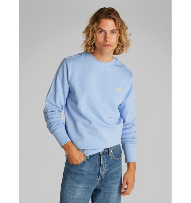 Calvin Klein Jeans pánska hladká mikina s logom modrá