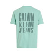 Calvin Klein Jeans Pánske Tričko s nápisom na chrbáte zelené Calvin Klein Jeans Pánske Tričko s nápisom na chrbáte zelené