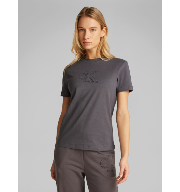 Calvin Klein Jeans Dámske Tričko Regular Fit tmavosivé Calvin Klein Jeans Dámske Tričko Regular Fit tmavosivé