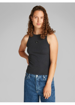 Calvin Klein slim ribbed top spraná čierna