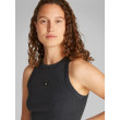 Calvin Klein slim ribbed top spraná čierna Calvin Klein slim ribbed top spraná čierna