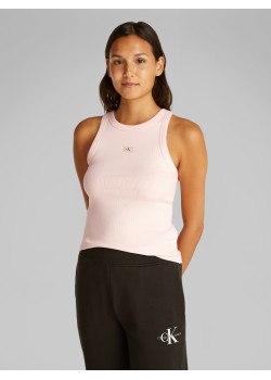 Calvin Klein Jeans slim ribbed tank top ružový