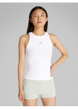 Calvin Klein Jeans slim ribbed tank top biely