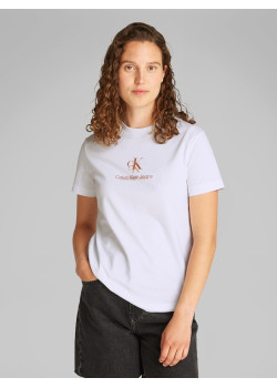 Calvin Klein jeans tričko shadow graphic biele