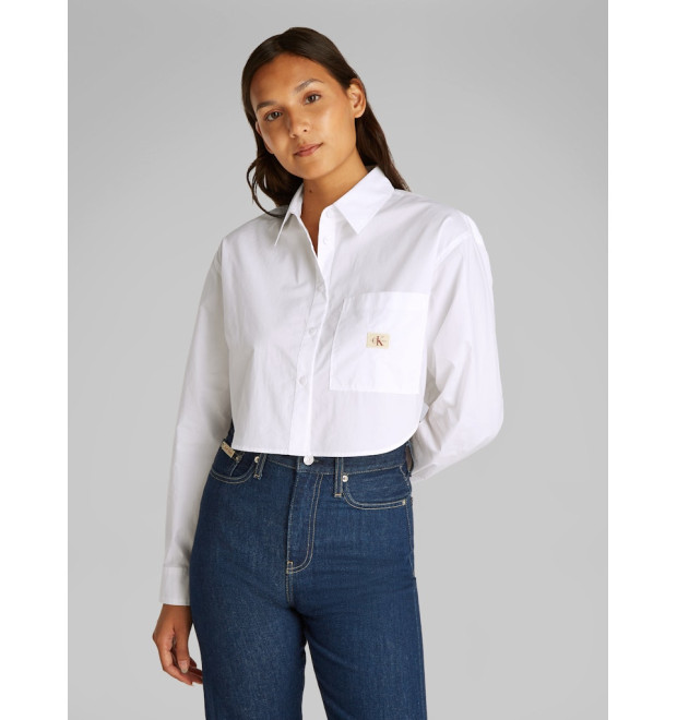 Calvin Klein Jeans dámska košeľa do pása biela Calvin Klein Jeans dámska košeľa do pása biela