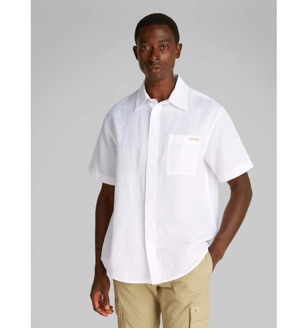 Calvin Klein Jeans pánska košeľa s logom biela Calvin Klein Jeans pánska košeľa s logom biela