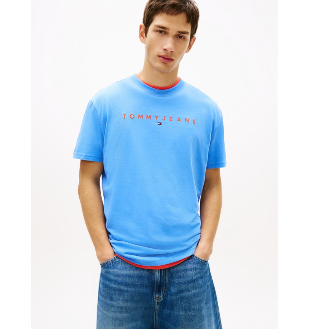 Tommy Jeans tričko s vyšívaným logom svetlomodré Tommy Jeans tričko s vyšívaným logom svetlomodré