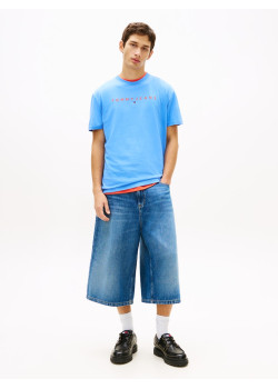 Tommy Jeans tričko s vyšívaným logom svetlomodré