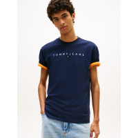 Tommy Jeans tričko s vyšívaným logom modré Tommy Jeans tričko s vyšívaným logom modré