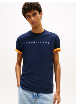 Tommy Jeans tričko s vyšívaným logom modré