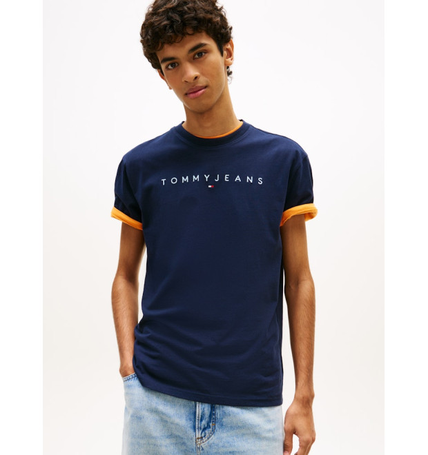 Tommy Jeans tričko s vyšívaným logom modré
