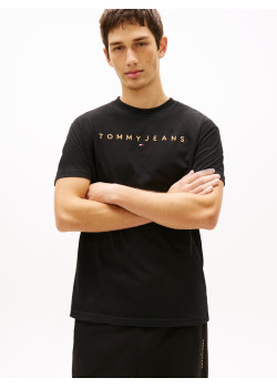Tommy Jeans tričko s vyšívaným logom čierne