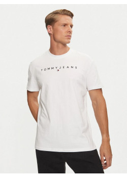 Tommy Jeans pánske tričko s vyšívaným logom TJ biele