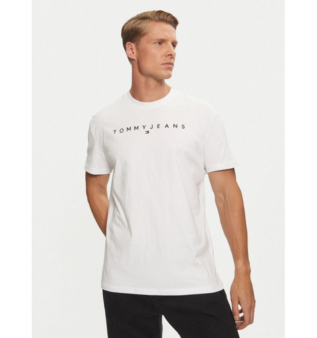 Tommy Jeans pánske tričko s vyšívaným logom TJ biele