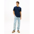 Tommy Jeans tričko z waffle úpletu modré Tommy Jeans tričko z waffle úpletu modré