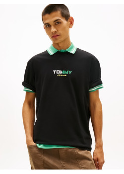 Tommy Jeans tričko s potlačou na chrbte čierne