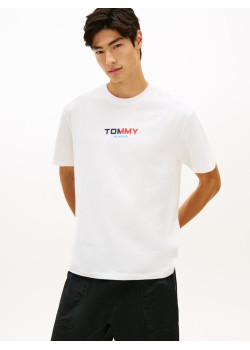 Tommy Jeans tričko s potlačou na chrbte biele