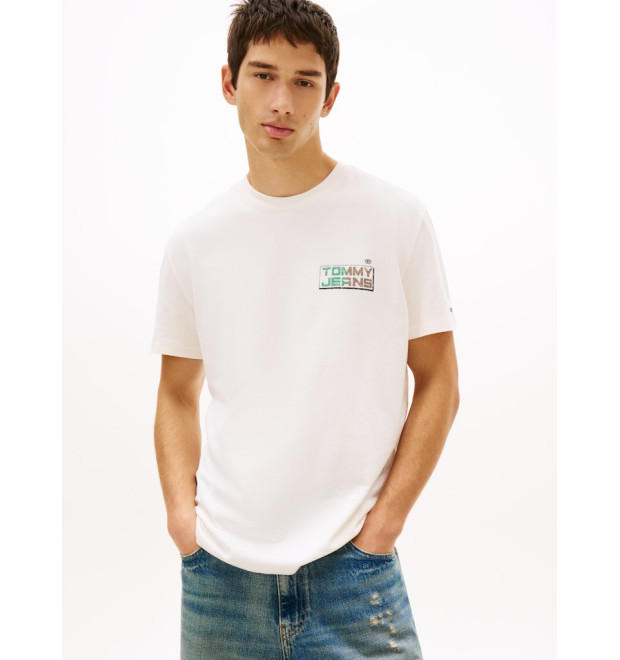 Tommy Jeans tričko oversized logo biele Tommy Jeans tričko oversized logo biele