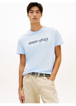 Tommy Jeans bavlnené tričko Logo modré