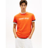 Tommy Jeans bavlnené tričko Logo oranžové