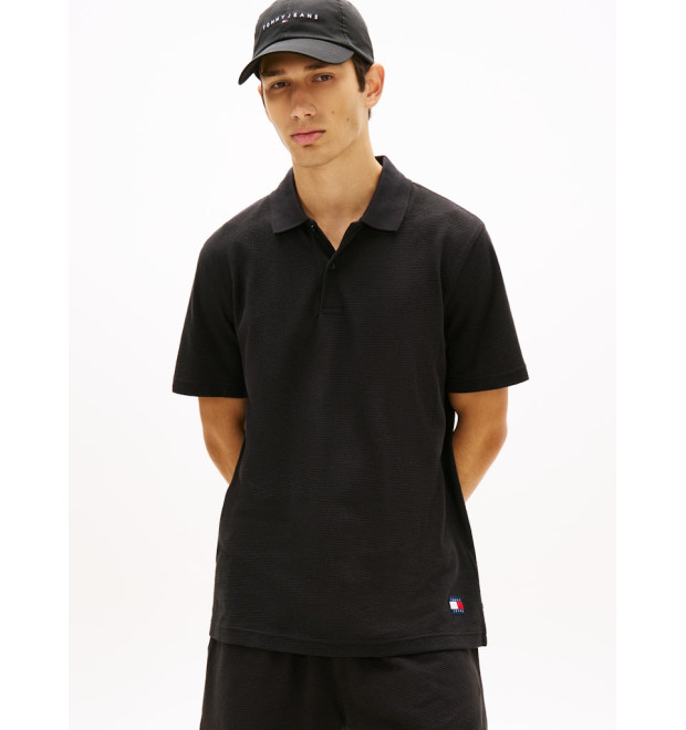 Tommy Jeans pánska polokošeľa čierna Tommy Jeans pánska polokošeľa čierna