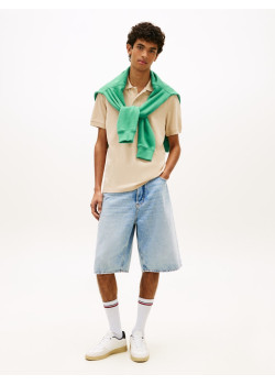 Tommy Jeans pánska polokošeľa béžová