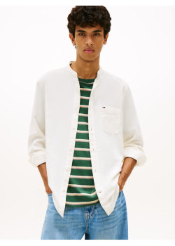 Tommy Hilfiger košeľa z ľanovej zmesi biela