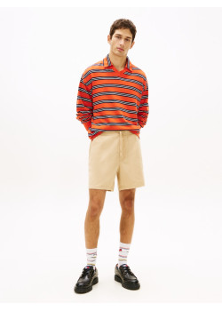 Tommy Jeans krátke ľanové nohavice béžové