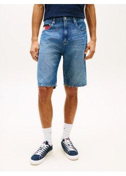 Tommy Jeans Otis rifľové kraťasy modré
