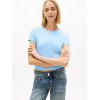 Tommy Jeans dámske rebrované tričko modré Tommy Jeans dámske rebrované tričko modré