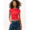 Tommy Jeans dámske rebrované tričko červené Tommy Jeans dámske rebrované tričko červené
