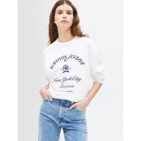 Tommy Jeans dámska mikina s potlačou na hrudi biela Tommy Jeans dámska mikina s potlačou na hrudi biela