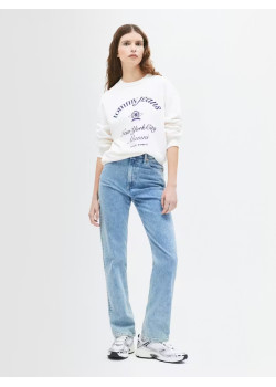 Tommy Jeans dámska mikina s potlačou na hrudi biela