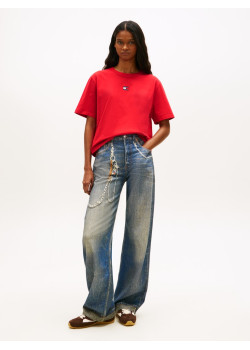 Tommy Hilfiger tričko boxy červené