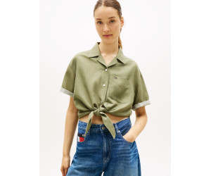 Tommy Jeans dámska košeľa na viazanie zelená