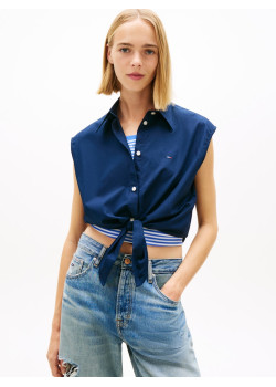 Tommy Jeans dámska košeľa bez rukávov tm modrá