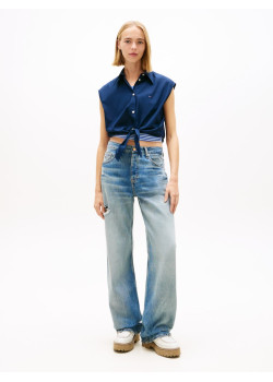 Tommy Jeans dámska košeľa bez rukávov tm modrá