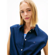 Tommy Jeans dámska košeľa bez rukávov tm modrá Tommy Jeans dámska košeľa bez rukávov tm modrá