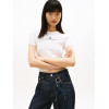 Tommy Jeans tričko slim s logom biele Tommy Jeans tričko slim s logom biele