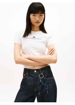 Tommy Jeans tričko slim s logom biele