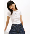 Tommy Jeans tričko slim s logom biele