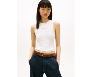 Tommy Jeans top bez rukávov s logom biely