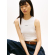 Tommy Jeans top bez rukávov s logom biely Tommy Jeans top bez rukávov s logom biely