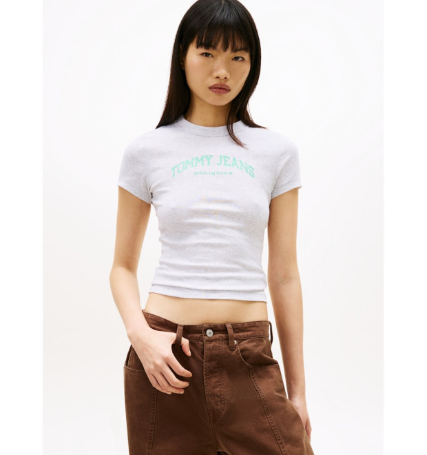Tommy Jeans Slim tričko sivé