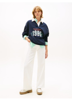 Tommy Jeans Claire široké rifle biele