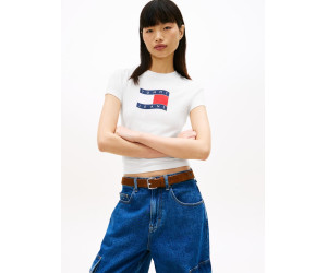 Tommy Jeans tričko Wavy s vlajkou biele