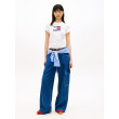 Tommy Jeans tričko Wavy s vlajkou biele Tommy Jeans tričko Wavy s vlajkou biele