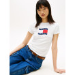 Tommy Jeans tričko Wavy s vlajkou biele Tommy Jeans tričko Wavy s vlajkou biele