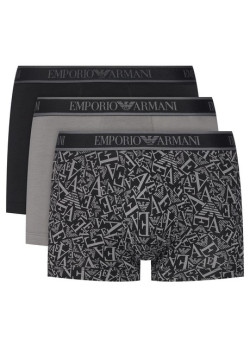 Emporio Armani pánske boxerky s logo pásom 3Pack sivé