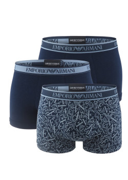 Emporio Armani pánske boxerky s logo pásom 3Pack modré